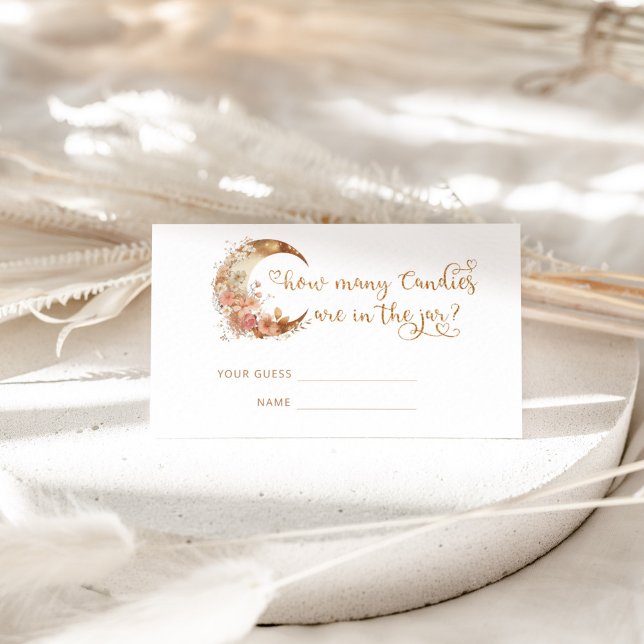Gold floral moon guess how many candies enclosure card (Creator Uploaded)