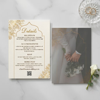 Gold Floral Mosque Elegance Muslim Enclosure Card