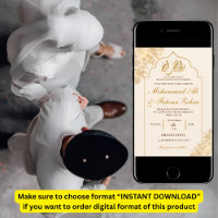 Gold Floral Mosque Elegance Muslim Wedding Nikah