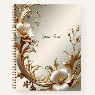 Gold Floral Notebook