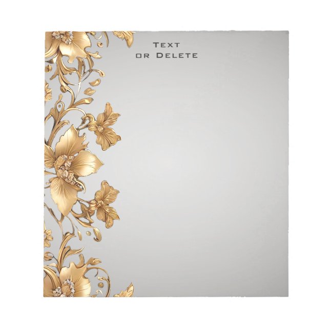 Gold Floral Notepad (Front)