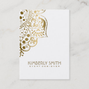 Gold Floral Ornament Business Card