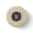 Gold Floral Pattern with Dark Grey Circle Monogram