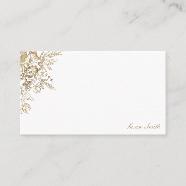 Gold Floral Personalised Advice Card (Front)