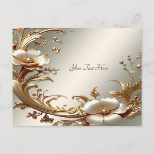 Gold Floral Postcard