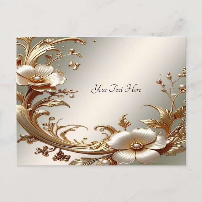 Gold Floral Postcard (Front)