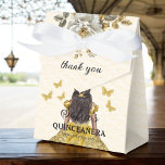 Gold Floral Quinceañera Butterflies Favour Box<br><div class="desc">Make your celebration unforgettable with the Gold Floral Quinceañera Butterflies Favour Boxes. These beautifully crafted boxes feature an elegant gold floral design adorned with delicate butterfly accents, symbolising transformation and grace. Perfect for holding small treats or keepsakes, they add a sophisticated touch to your quinceañera party favours. The luxurious gold...</div>