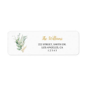 Gold Floral Return Address Labels