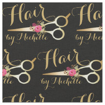 Gold floral Scissors Hairstylist Hair Salon