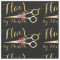 Gold floral Scissors Hairstylist Hair Salon