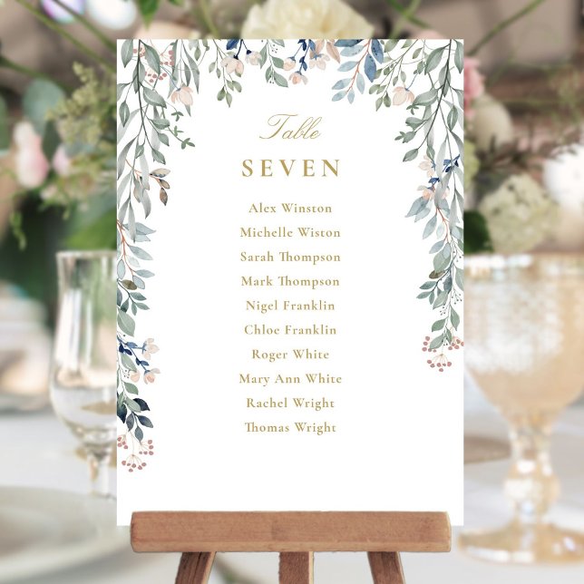 Gold Floral Seating Plan Table Number (Gold Floral Seating Plan Table Number)
