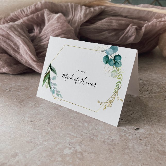 Gold Floral Tropical Green Bridal Party Thank You Card (Creator Uploaded)
