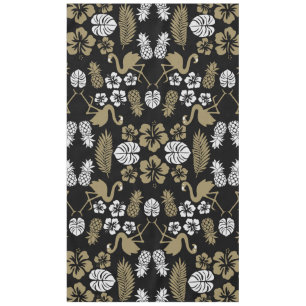 Gold Floral Tropical Patterned Tablecloth