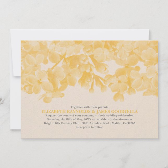 Gold Floral Wedding Invitations (Front)