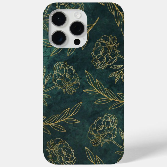 Gold Floral with Green Texture  Case-Mate iPhone Case (Back)