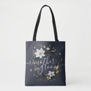 Gold Floral Wreath Wedding Mother of the Groom Tote Bag