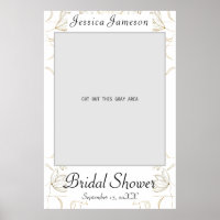 Gold Flower Bridal Shower Photo Prop Poster