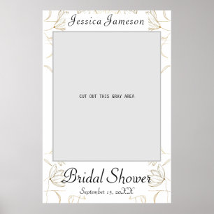 Gold Flower Bridal Shower Photo Prop Poster