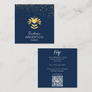 Gold Flower Business Card – Elegant Floral Luxury 