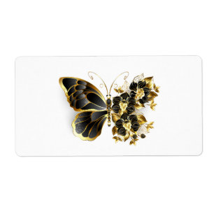 Gold Flower Butterfly with Black Orchid