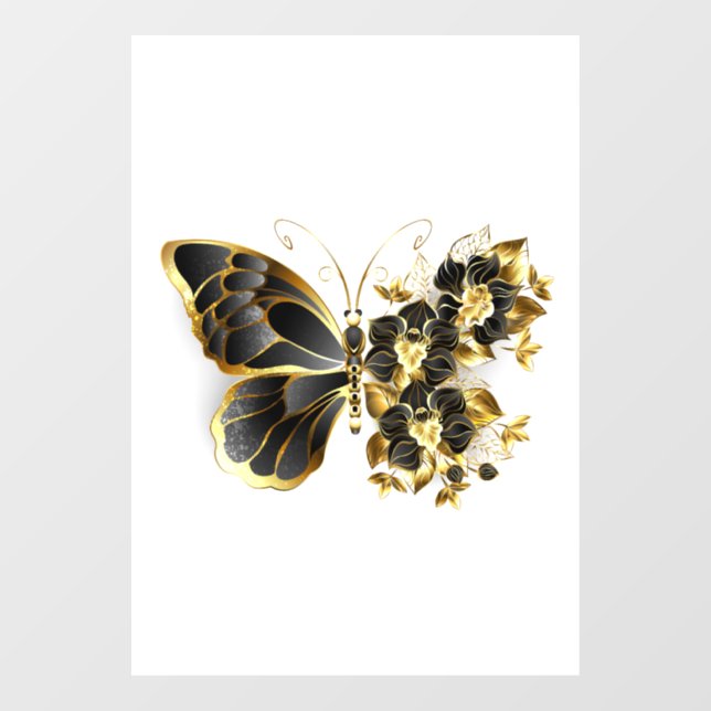 Gold Flower Butterfly with Black Orchid (Sheet)