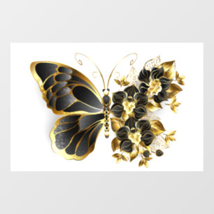 Gold Flower Butterfly with Black Orchid