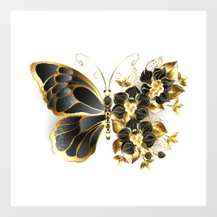 Gold Flower Butterfly with Black Orchid