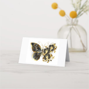 Gold Flower Butterfly with Black Orchid Appointment Card