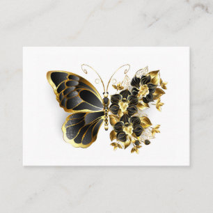 Gold Flower Butterfly with Black Orchid Appointment Card