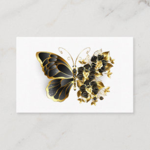 Gold Flower Butterfly with Black Orchid Discount Card