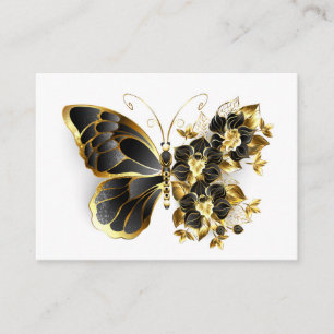 Gold Flower Butterfly with Black Orchid Enclosure Card