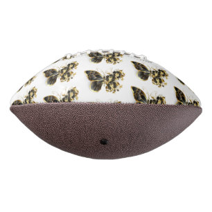 Gold Flower Butterfly with Black Orchid Football
