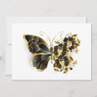 Gold Flower Butterfly with Black Orchid