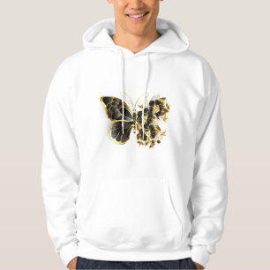 Gold Flower Butterfly with Black Orchid Hoodie