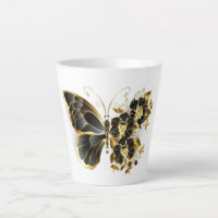 Gold Flower Butterfly with Black Orchid