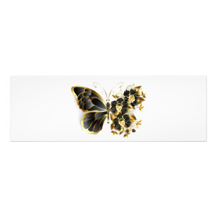 Gold Flower Butterfly with Black Orchid Photo Print