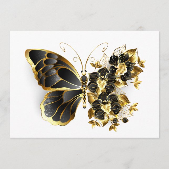 Gold Flower Butterfly with Black Orchid Programme (Front)