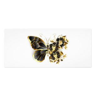 Gold Flower Butterfly with Black Orchid Rack Card
