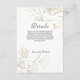 Gold Flower Details Enclosure Card