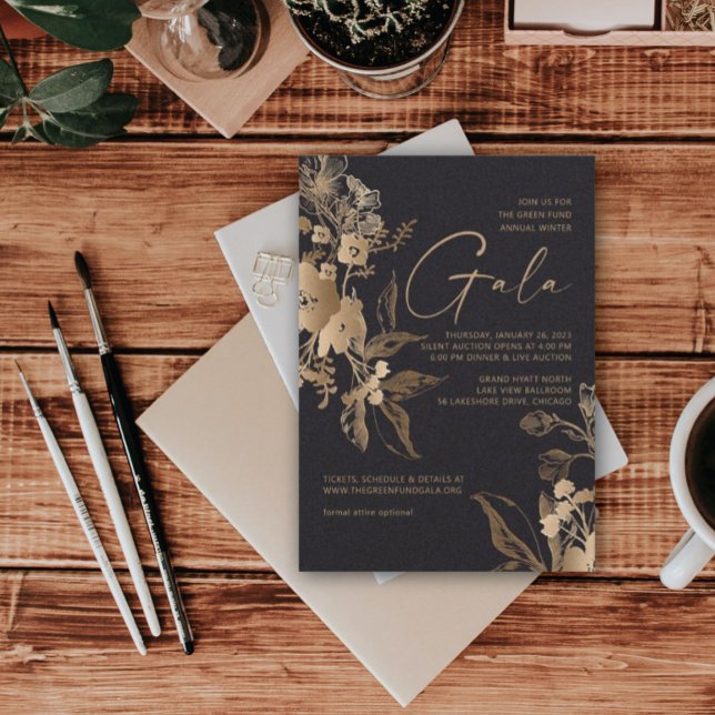 Gold Flower Gala Invitation (Creator Uploaded)