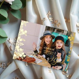 Gold Flower Girl Proposal Botanical Frame Photo