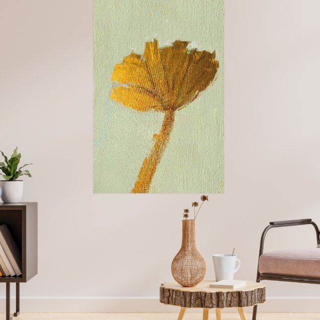 Gold Flower on Canvas Poster (Living Room 3)
