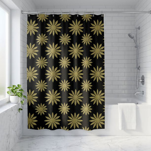 Gold Flower Pattern  Shower Curtain