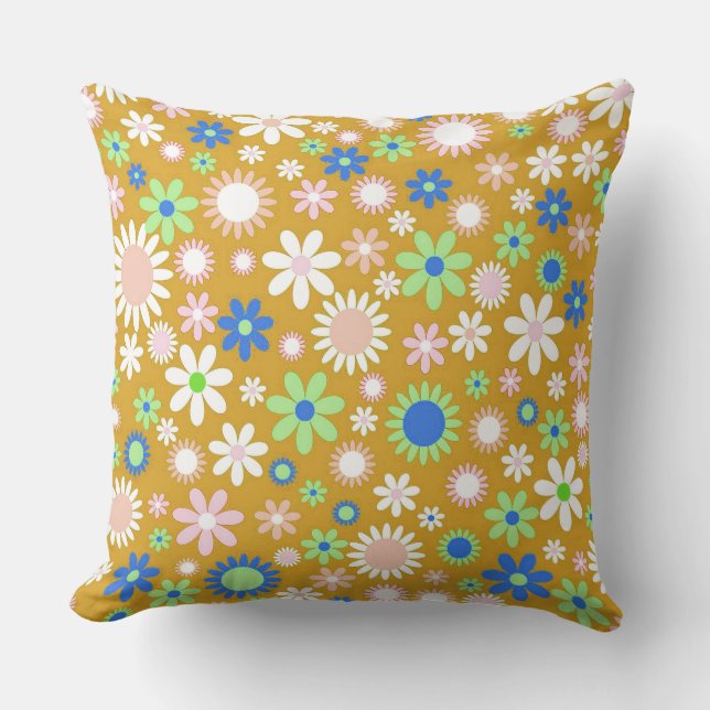 Gold Flower Power Cushion (Front)