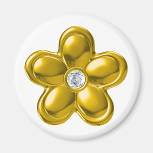 GOLD FLOWER WITH DIAMOND MAGNET