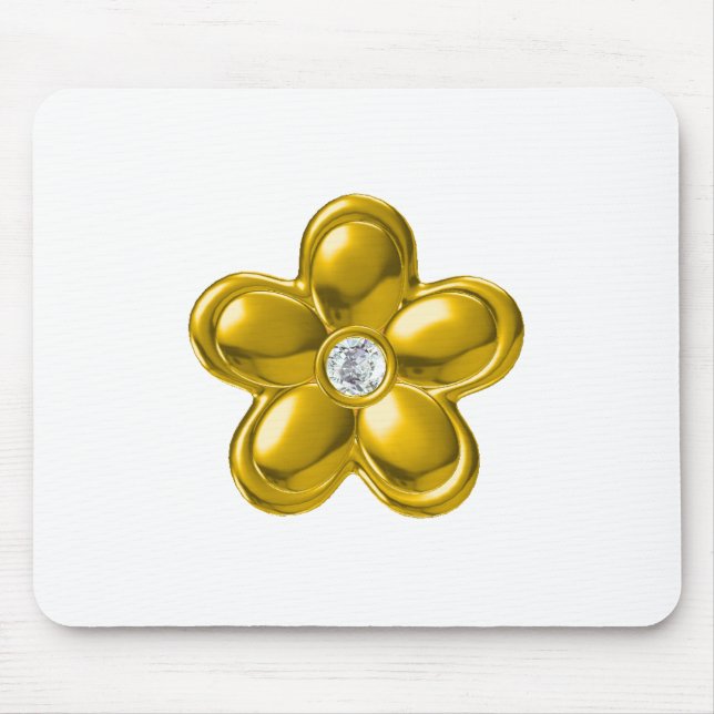 GOLD FLOWER WITH DIAMOND MOUSE PAD (Front)