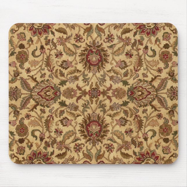 Gold Flowers Arabesque oriental tapastery Mouse Pad (Front)