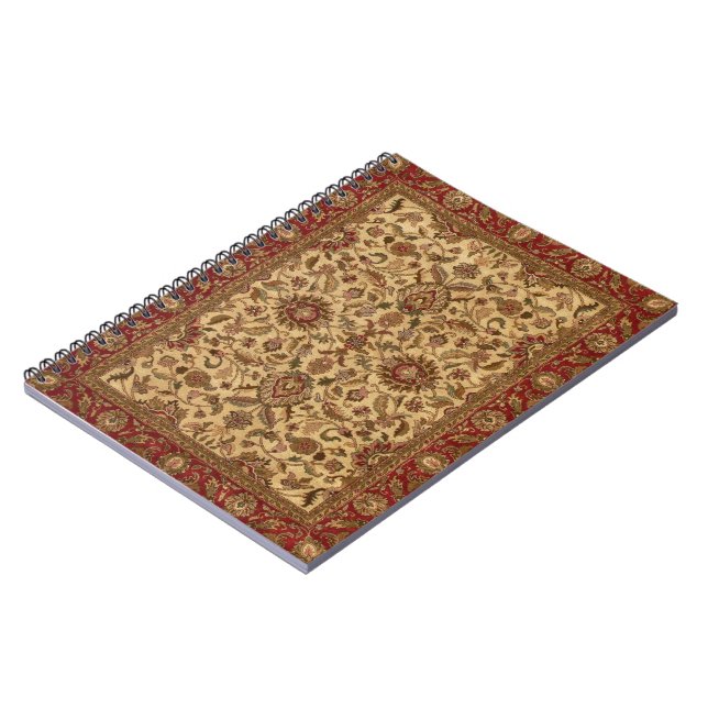 Gold Flowers Arabesque oriental tapastery Notebook (Left Side)