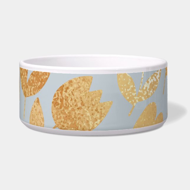 Gold flowers, blue background, foil imitation. (Front)