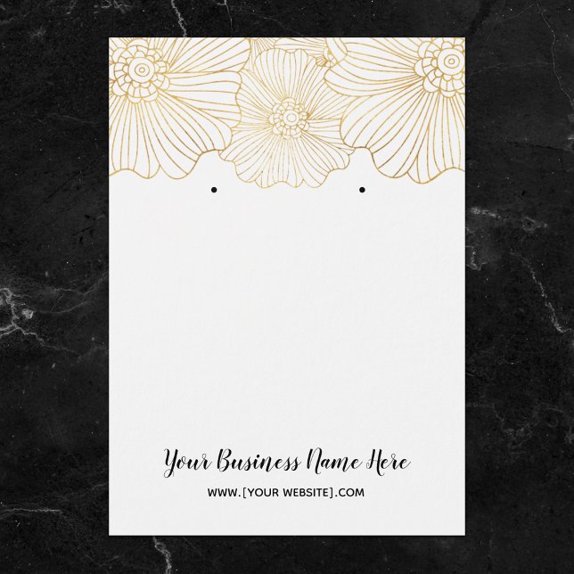 Gold Flowers Earring Display Cards (Creator Uploaded)